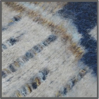 Hairy jacquard — textured fancy-yarn pattern